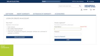
                            6. Login or Create an Account - KOSTAL Solar Electric