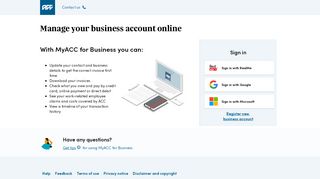 
                            4. Login or register for MyACC for Business