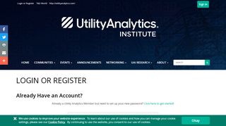 
                            2. Login or Register - Utility Analytics Institute