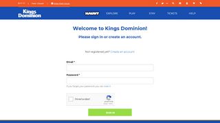 
                            1. Login or Sign up for an Account - Kings Dominion