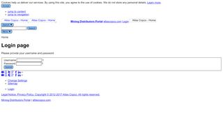 
                            4. Login page - Atlas Copco Mining Distributors Portal