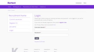 
                            4. Login Page - careers.kortext.com