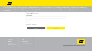 
                            1. Login page | ESAB United Kingdom Online