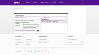 
                            1. Login Page - FedEx