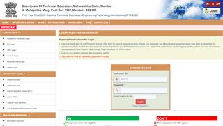 
                            1. Login Page for CANDIDATE - poly19.dtemaharashtra.org