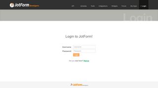 
                            3. Login Page - JotForm Developers