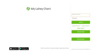 
                            1. Login Page - My Lahey Chart