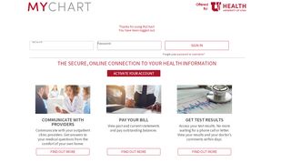 
                            2. Login Page - MyChart
