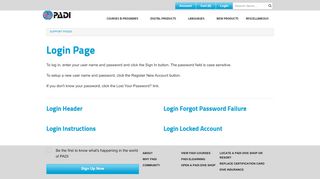 
                            1. Login Page - Professional Association of Diving Instructors