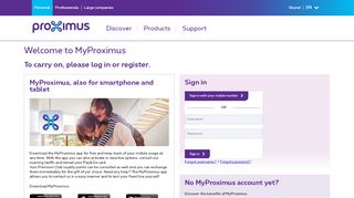 
                            2. Login page - Proximus