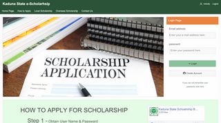 
                            1. Login Page - scholarship.kdsg.gov.ng