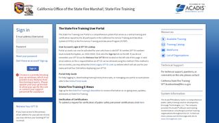 
                            1. Login page - State Fire Training