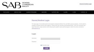 
                            5. Login Page - The School of American Ballet - net.sab.org