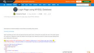 
                            10. Login Page using MYSQL Database - c-sharpcorner.com
