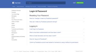 
                            6. Login & Password | Facebook Help Center | …