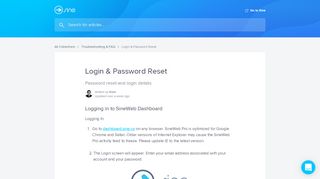 
                            2. Login & Password Reset | Sine Help Center