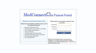 
                            3. Login - Patient Portal (Powered by MedConnect)