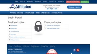 
                            4. Login Portal – Affiliated Payroll Service