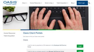 
                            2. Login Portals for Our Clients | Oasis