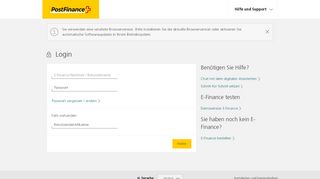 
                            3. Login - PostFinance - E-Finance