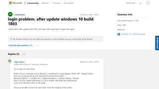 
                            5. login problem. after update windows 10 build 1803 ...