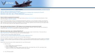 
                            4. Login Problems - AF Portal - AF.mil