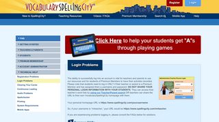 
                            10. Login Problems - Spelling City