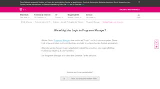 
                            2. Login Programm Manager | Telekom Hilfe
