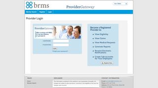 
                            8. Login - ProviderOnline by BRMS