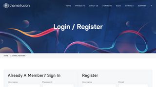 
                            1. Login / Register - ThemeFusion