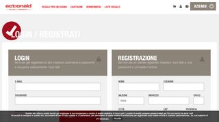 
                            6. Login registrati - Regali per un Sogno - ActionAid