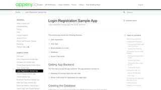 
                            1. Login-Registration Sample App - Appery.io