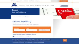 
                            3. Login / Registrierung: aia.de