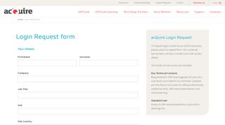 
                            2. Login Request form | acQuire