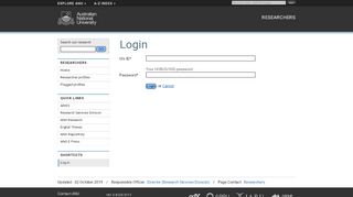 
                            2. Login - Researchers - ANU - ANU Research