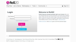 
                            7. Login | Roll20: Online virtual tabletop