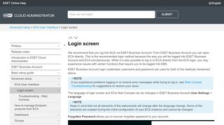 
                            11. Login screen | ESET Cloud Administrator | ESET Online Help