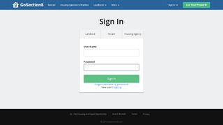 
                            6. login screen - GoSection8.com - Section 8 Rental Housing ...