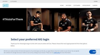 
                            5. Login selection | Home - AIG Life