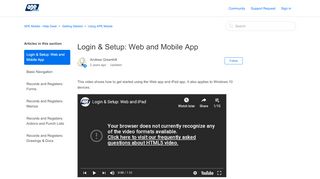 
                            9. Login & Setup: Web and Mobile App – APE Mobile - Help Desk