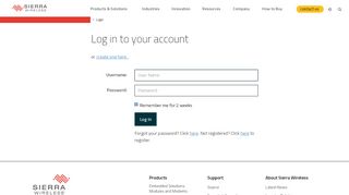 
                            2. Login - Sierra Wireless