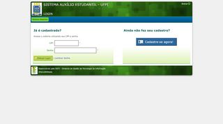 
                            3. Login - SISTEMA AUXILIO ESTUDANTIL - UFPI