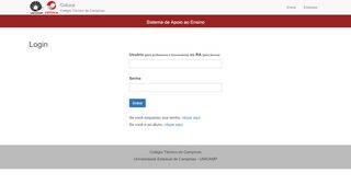 
                            2. Login - Sistema de Apoio ao Ensino - Colégio Técnico de ...