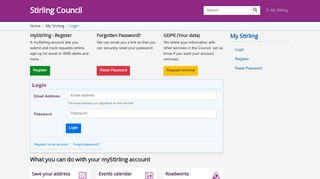 
                            7. Login - Stirling Council