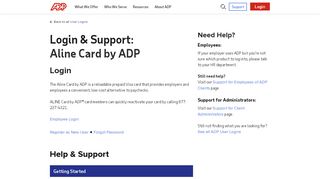 
                            8. Login & Support | ADP Aline Card Login - ADP.com