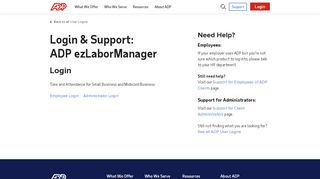 
                            2. Login & Support | ADP ezLaborManager - ADP.com