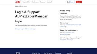 
                            3. Login & Support | ADP ezLaborManager