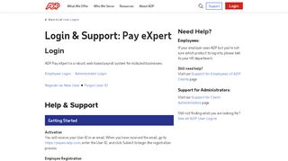 
                            1. Login & Support | ADP Pay eXpert