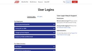 
                            10. Login & Support | ADP Products and Services
