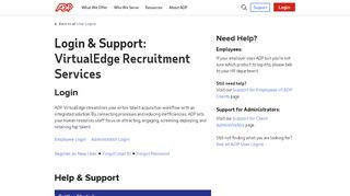 
                            5. Login & Support | ADP VirtualEdge Recruitment Services